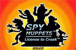 Title screen of Spy Muppets: License To Croak on the Nintendo Game Boy Advance.