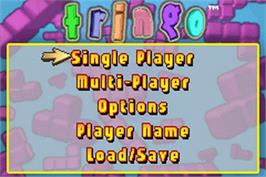Title screen of Stinger on the Nintendo Game Boy Advance.