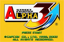 Title screen of Street Fighter Alpha 3 on the Nintendo Game Boy Advance.