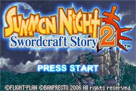 Title screen of Summon Night: Swordcraft Story 2 on the Nintendo Game Boy Advance.
