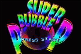Title screen of Super Bubble Pop on the Nintendo Game Boy Advance.
