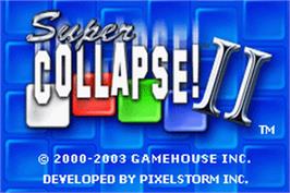 Title screen of Super Collapse! 2 on the Nintendo Game Boy Advance.