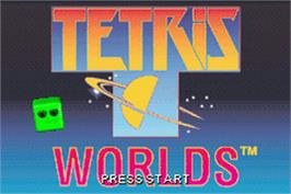 Title screen of Tetris Worlds on the Nintendo Game Boy Advance.