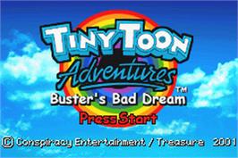 Title screen of Tiny Toon Adventures: Buster's Bad Dream on the Nintendo Game Boy Advance.