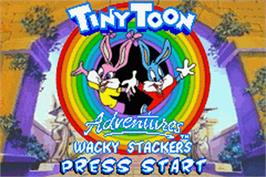 Title screen of Tiny Toon Adventures: Wacky Stackers on the Nintendo Game Boy Advance.
