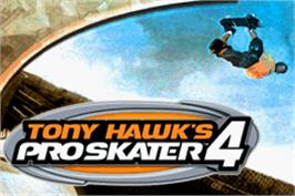 Title screen of Tony Hawk's Pro Skater 4 on the Nintendo Game Boy Advance.