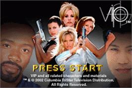 Title screen of V.I.P. on the Nintendo Game Boy Advance.