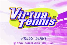 Title screen of Virtua Tennis on the Nintendo Game Boy Advance.