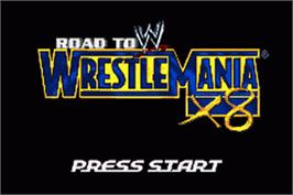 Title screen of WWE Road to Wrestlemania X8 on the Nintendo Game Boy Advance.