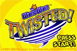 Title screen of WarioWare Twisted on the Nintendo Game Boy Advance.