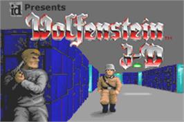 Title screen of Wolfenstein 3D on the Nintendo Game Boy Advance.