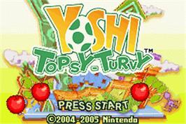 Title screen of Yoshi Topsy-Turvy on the Nintendo Game Boy Advance.