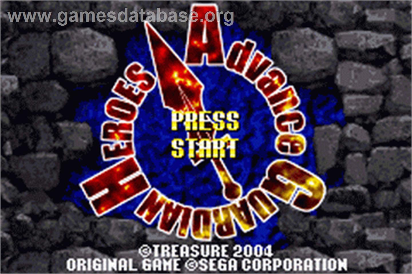 Advance Guardian Heroes - Nintendo Game Boy Advance - Artwork - Title Screen