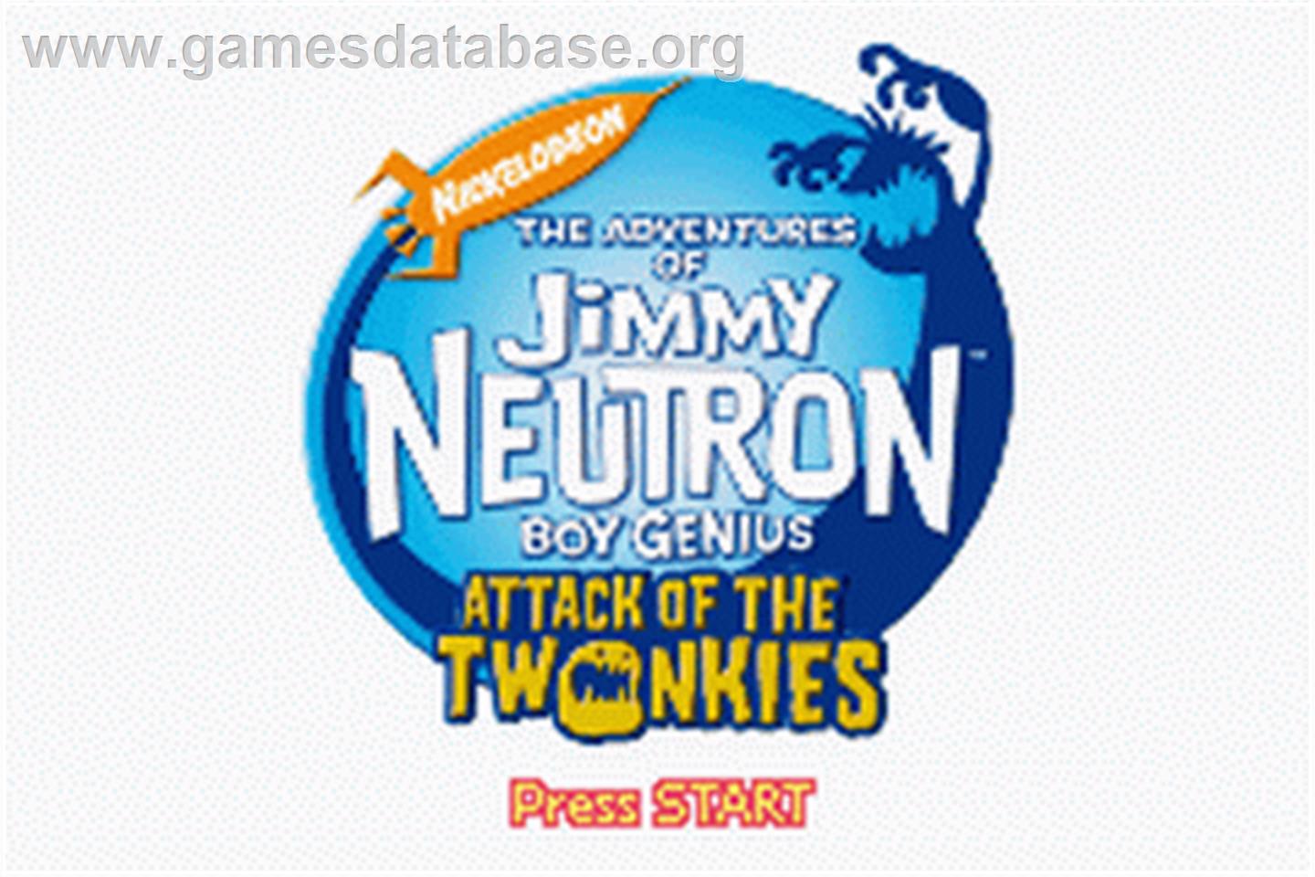 Adventures of Jimmy Neutron: Boy Genius - Attack of the Twonkies - Nintendo Game Boy Advance - Artwork - Title Screen