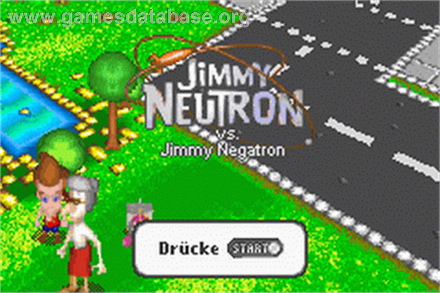Adventures of Jimmy Neutron: Boy Genius - Jimmy Neutron Vs. Jimmy Negatron - Nintendo Game Boy Advance - Artwork - Title Screen