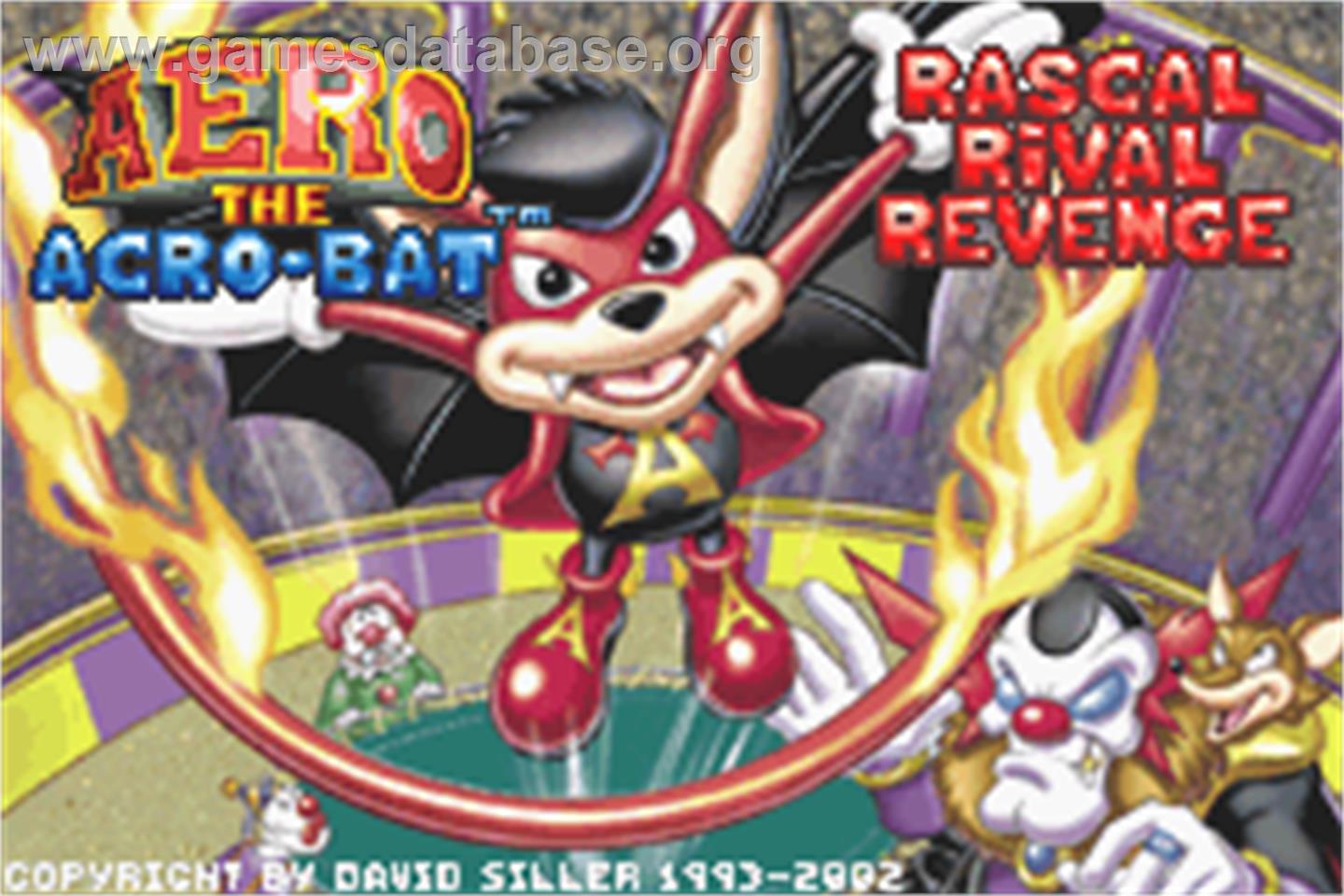Aero the Acro-Bat: Rascal Rival Revenge - Nintendo Game Boy Advance - Artwork - Title Screen