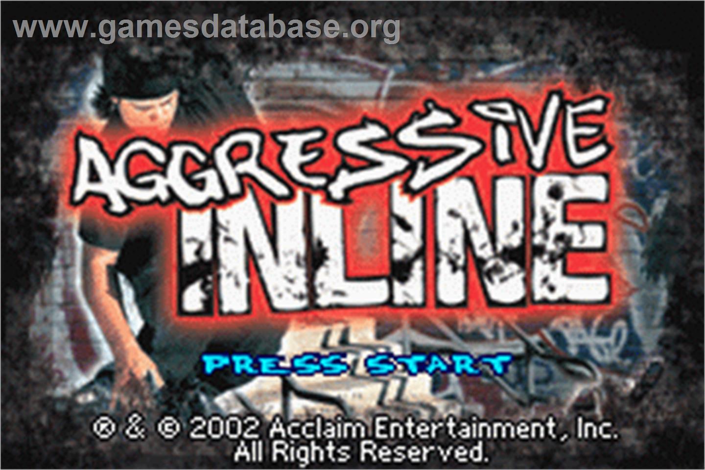 Aggressive Inline - Nintendo Game Boy Advance - Artwork - Title Screen