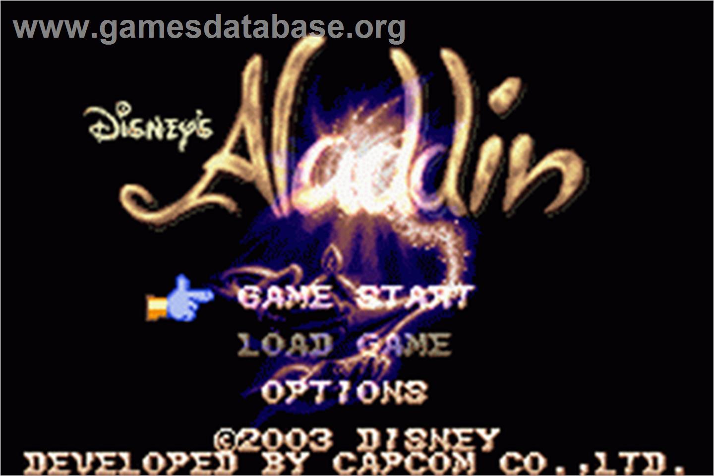Aladdin - Nintendo Game Boy Advance - Artwork - Title Screen