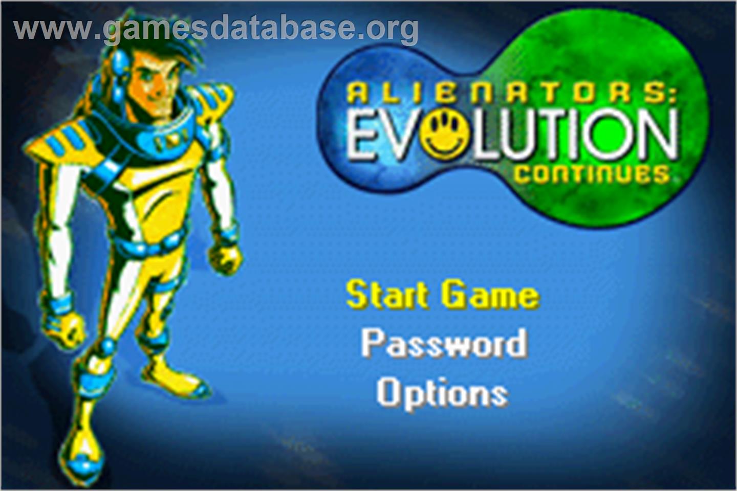 Alienators: Evolution Continues - Nintendo Game Boy Advance - Artwork - Title Screen