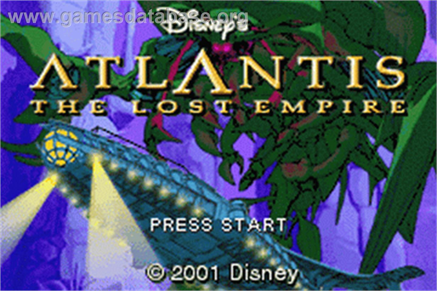 Atlantis: The Lost Empire - Nintendo Game Boy Advance - Artwork - Title Screen