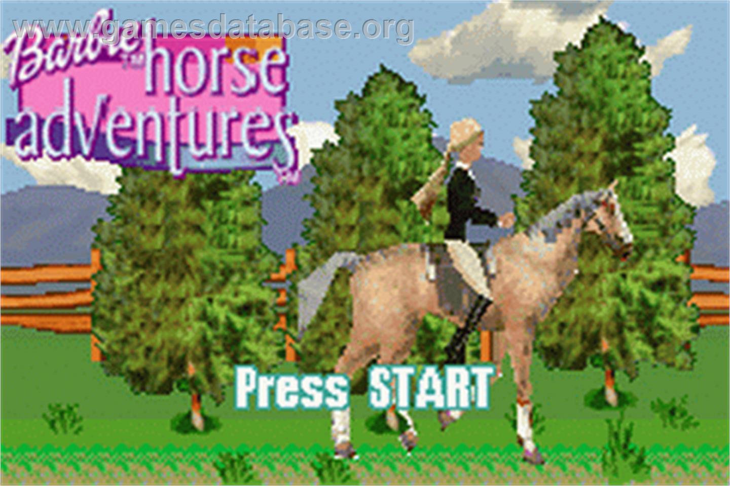 Barbie Horse Adventures: Blue Ribbon Race - Nintendo Game Boy Advance - Artwork - Title Screen
