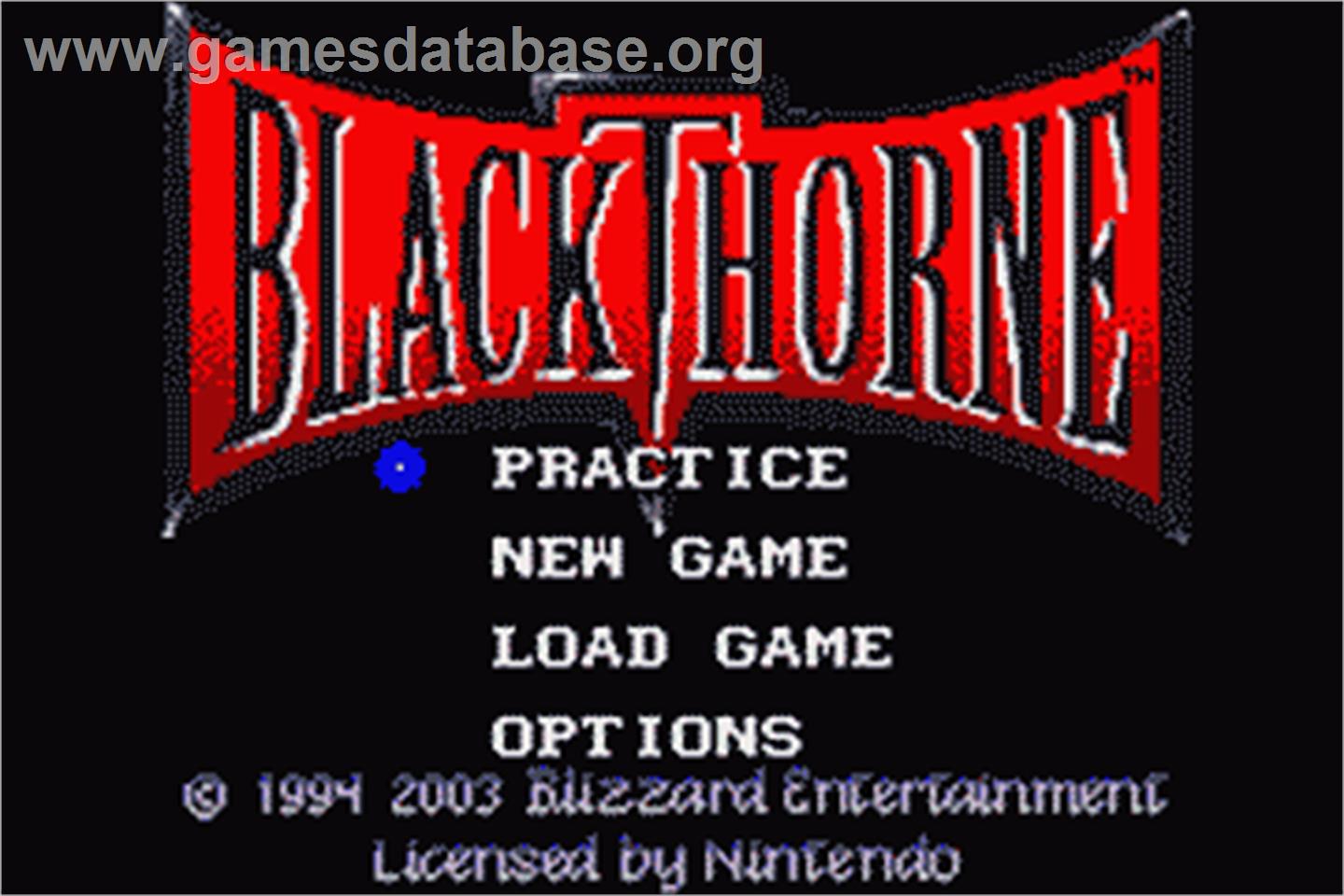 Blackthorne - Nintendo Game Boy Advance - Artwork - Title Screen