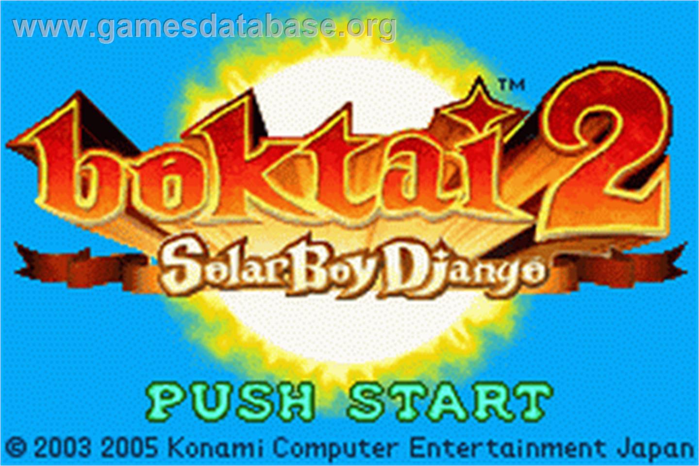 Boktai 2: Solar Boy Django - Nintendo Game Boy Advance - Artwork - Title Screen