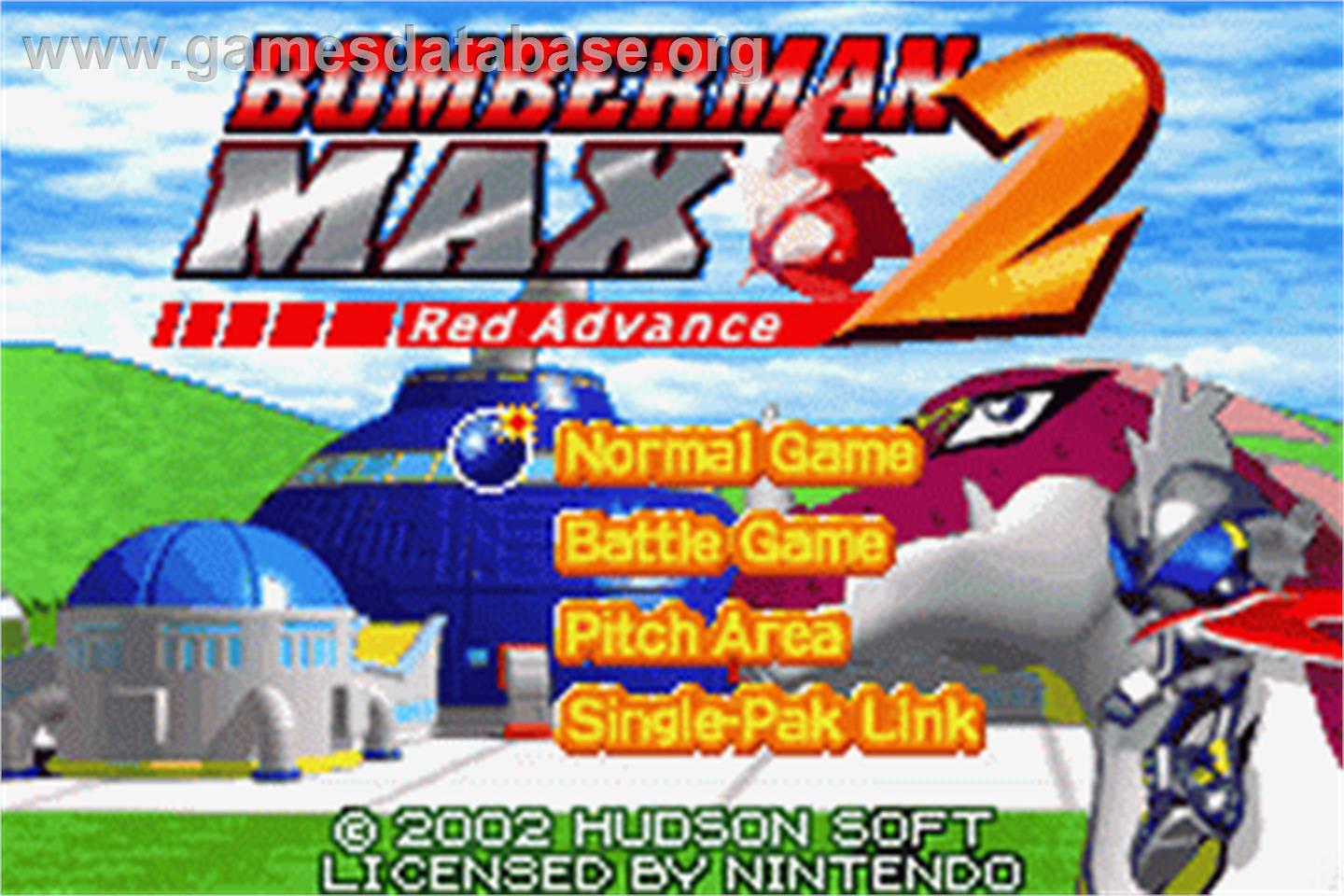 Bomberman Max 2: Red Advance - Nintendo Game Boy Advance - Artwork - Title Screen