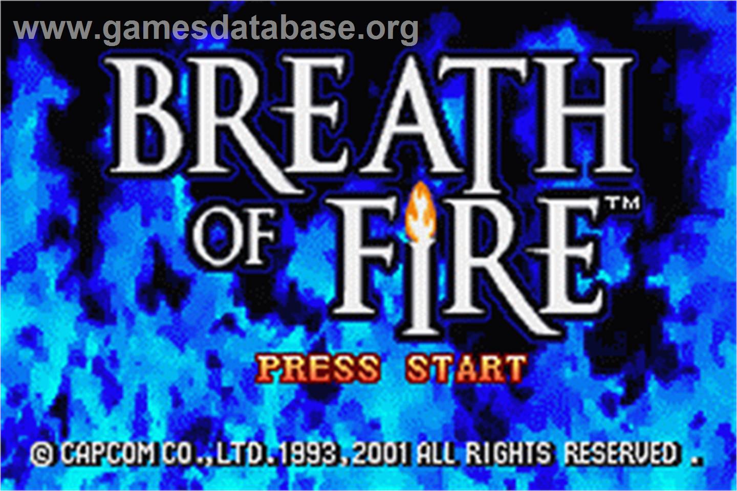 Breath of Fire: Ryuu no Senshi - Nintendo Game Boy Advance - Artwork - Title Screen