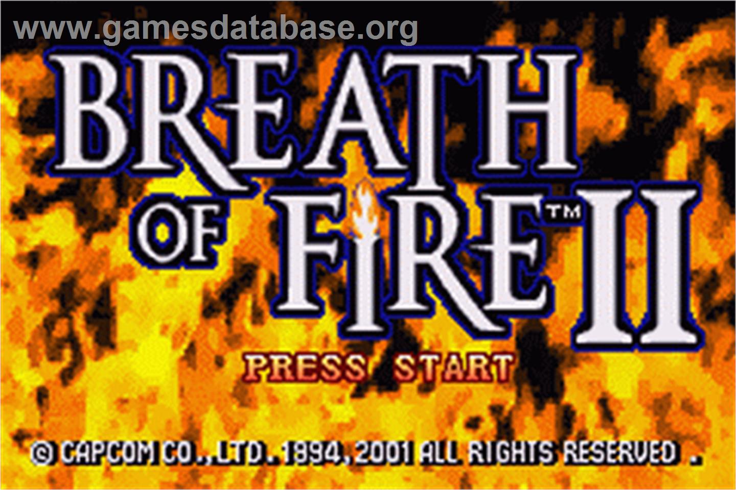 Breath of Fire 2 - Nintendo Game Boy Advance - Artwork - Title Screen