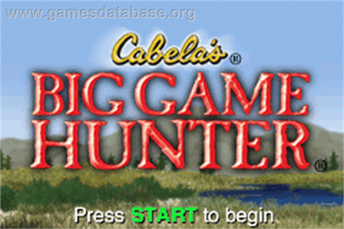Cabela's Big Game Hunter - Nintendo Game Boy Advance - Artwork - Title Screen