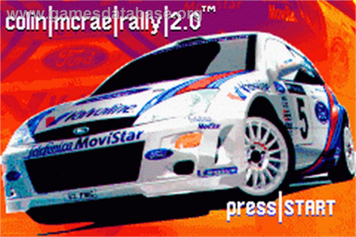 Colin McRae Rally 2.0 - Nintendo Game Boy Advance - Artwork - Title Screen