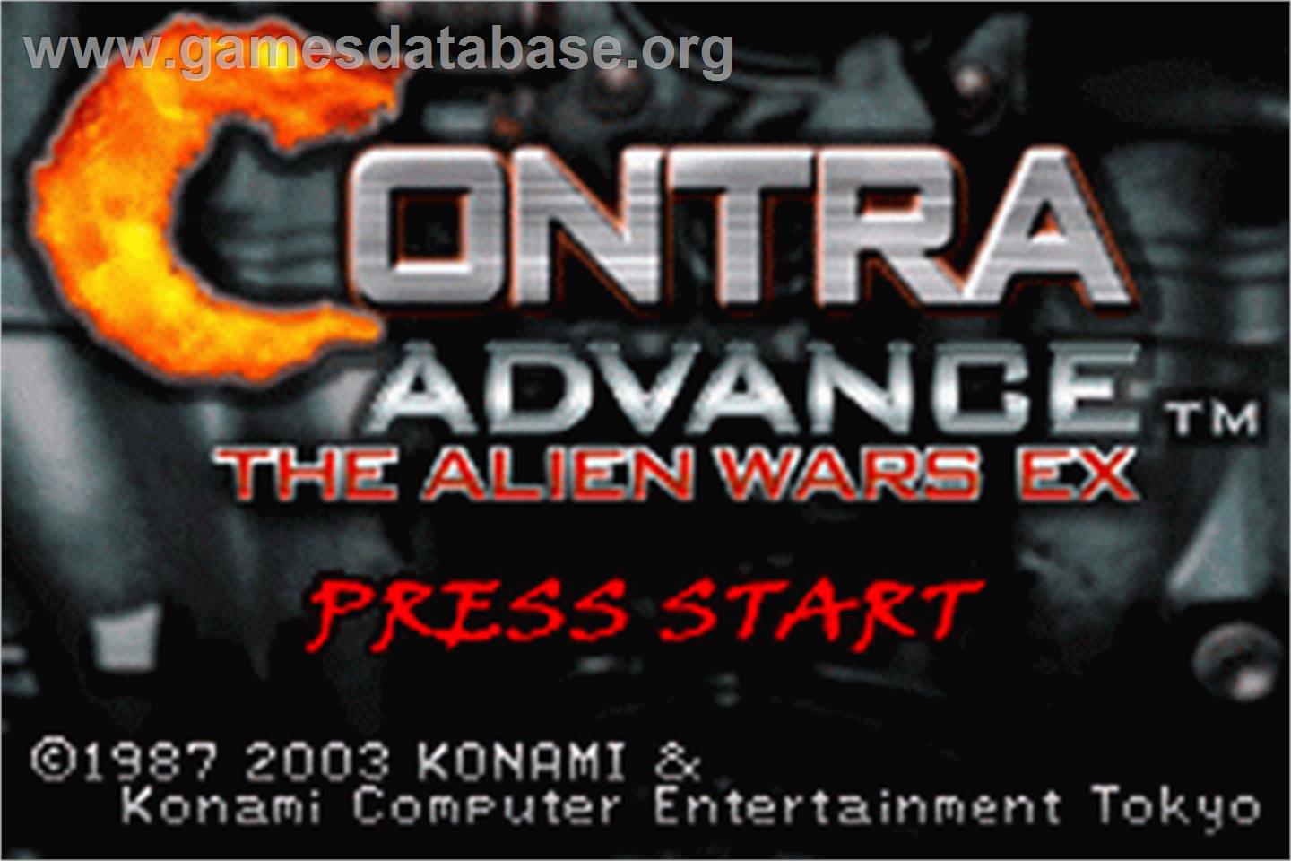 Contra Advance: The Alien Wars EX - Nintendo Game Boy Advance - Artwork - Title Screen