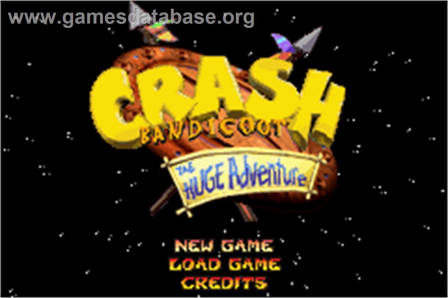 Crash Bandicoot: The Huge Adventure - Nintendo Game Boy Advance - Artwork - Title Screen