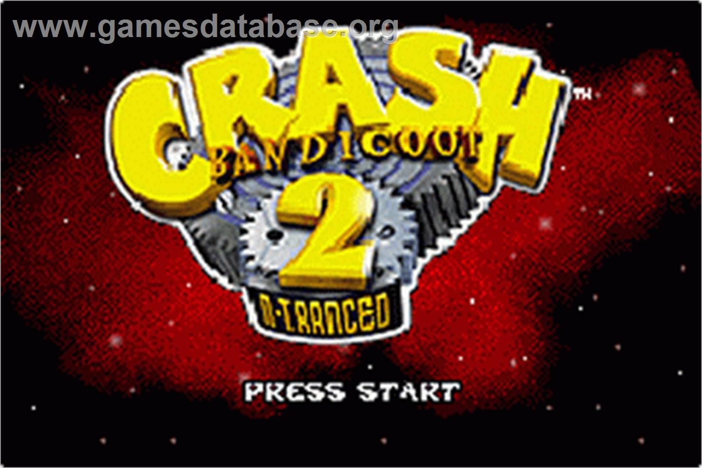 Crash Bandicoot 2: N-Tranced - Nintendo Game Boy Advance - Artwork - Title Screen