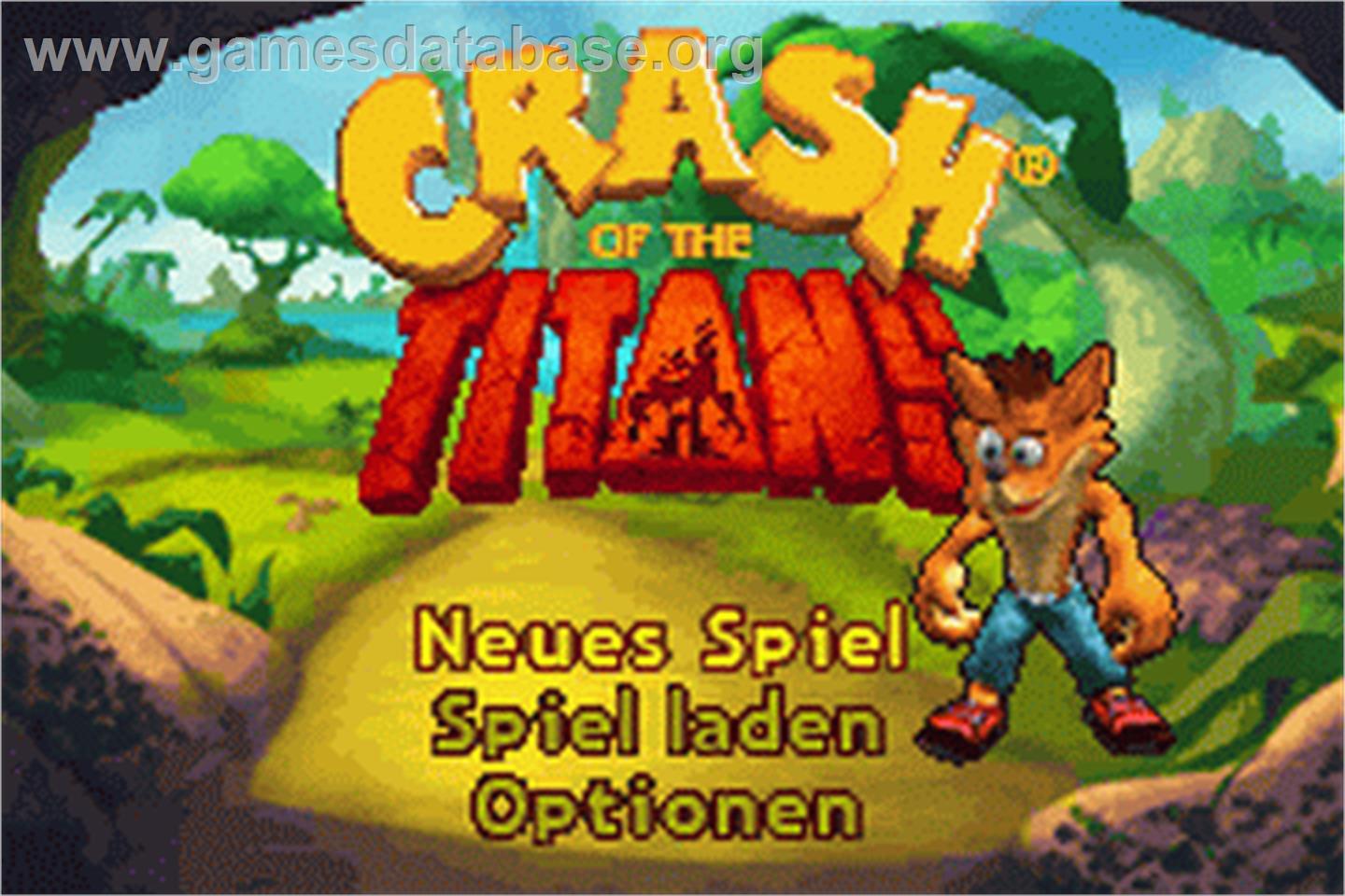 Crash of the Titans - Nintendo Game Boy Advance - Artwork - Title Screen