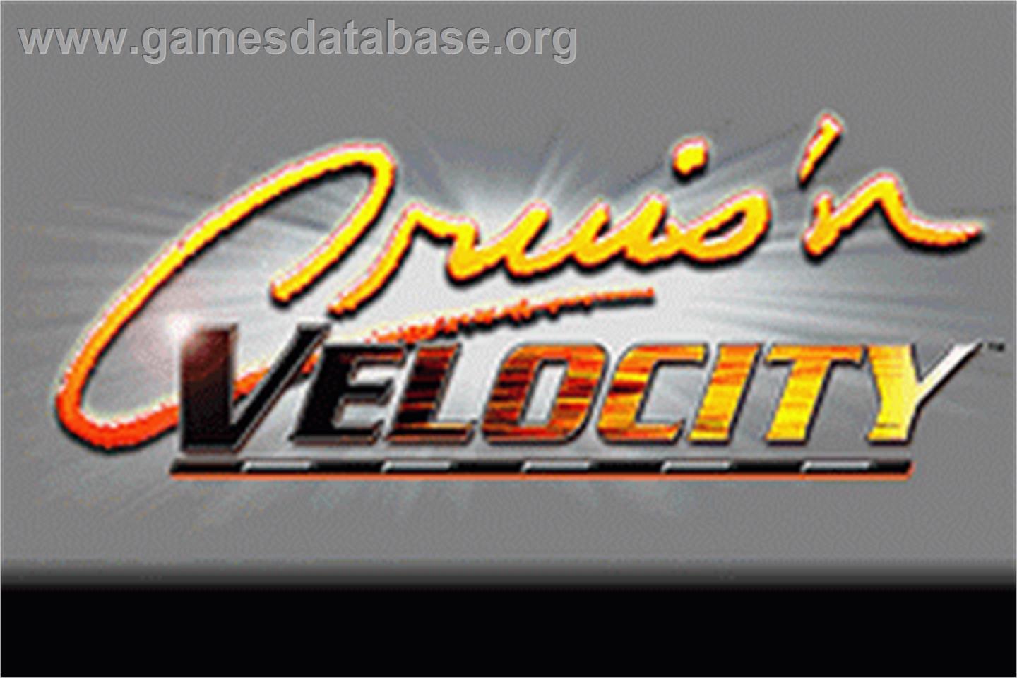 Cruis'n Velocity - Nintendo Game Boy Advance - Artwork - Title Screen