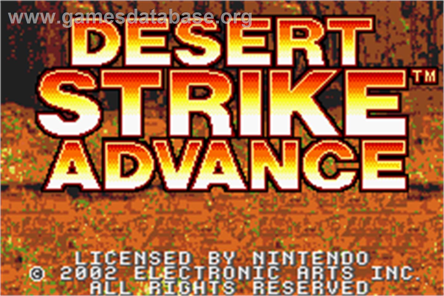 Desert Strike: Return to the Gulf - Nintendo Game Boy Advance - Artwork - Title Screen