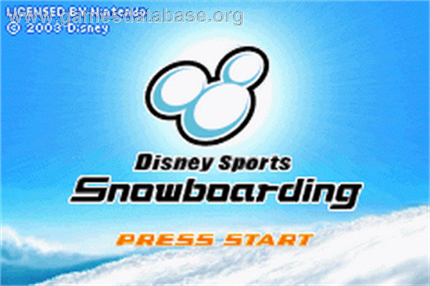 Disney Sports Snowboarding - Nintendo Game Boy Advance - Artwork - Title Screen