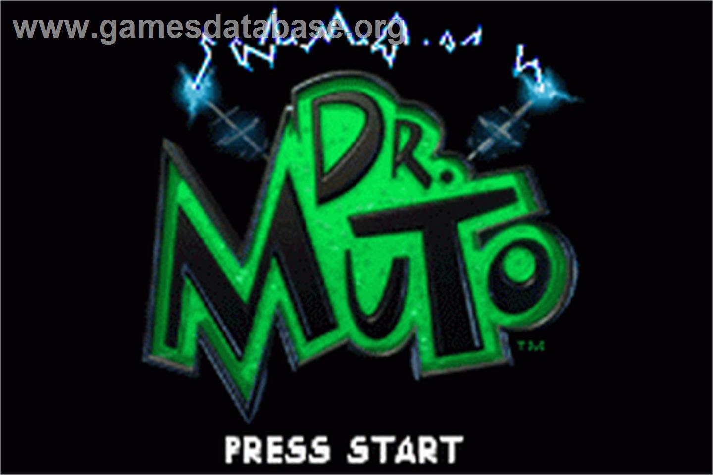Dr. Muto - Nintendo Game Boy Advance - Artwork - Title Screen