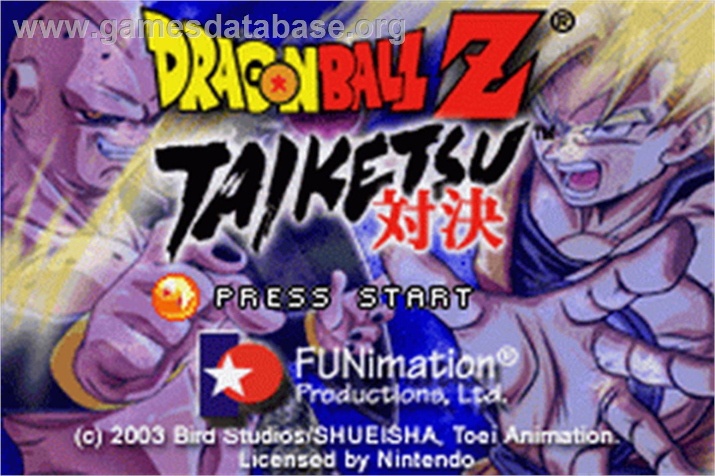 Dragonball Z: Taiketsu - Nintendo Game Boy Advance - Artwork - Title Screen