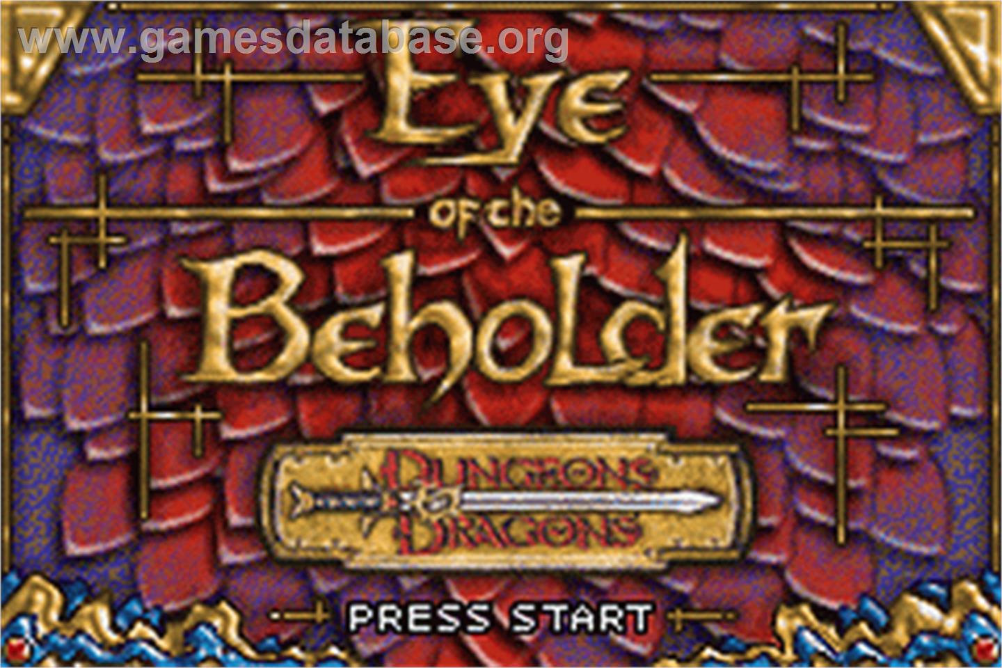 Dungeons & Dragons: Eye of the Beholder - Nintendo Game Boy Advance - Artwork - Title Screen