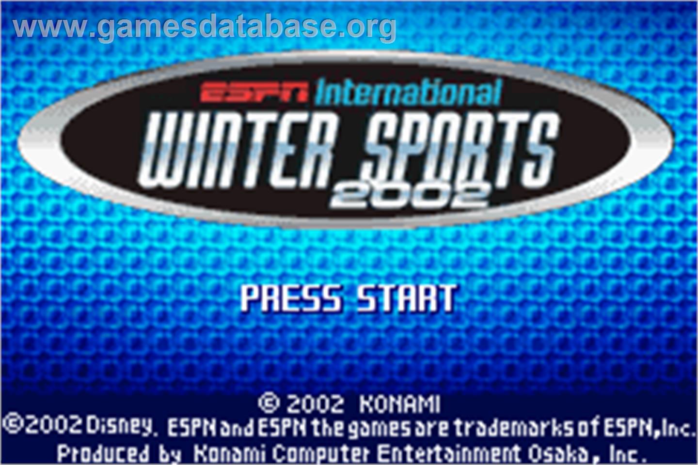 ESPN International Winter Sports 2002 - Nintendo Game Boy Advance - Artwork - Title Screen