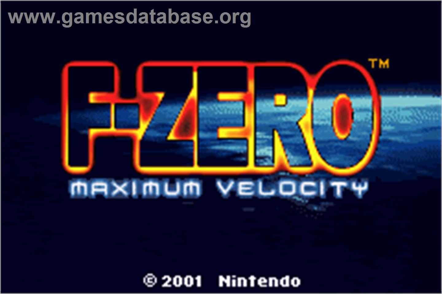 F-Zero: Maximum Velocity - Nintendo Game Boy Advance - Artwork - Title Screen