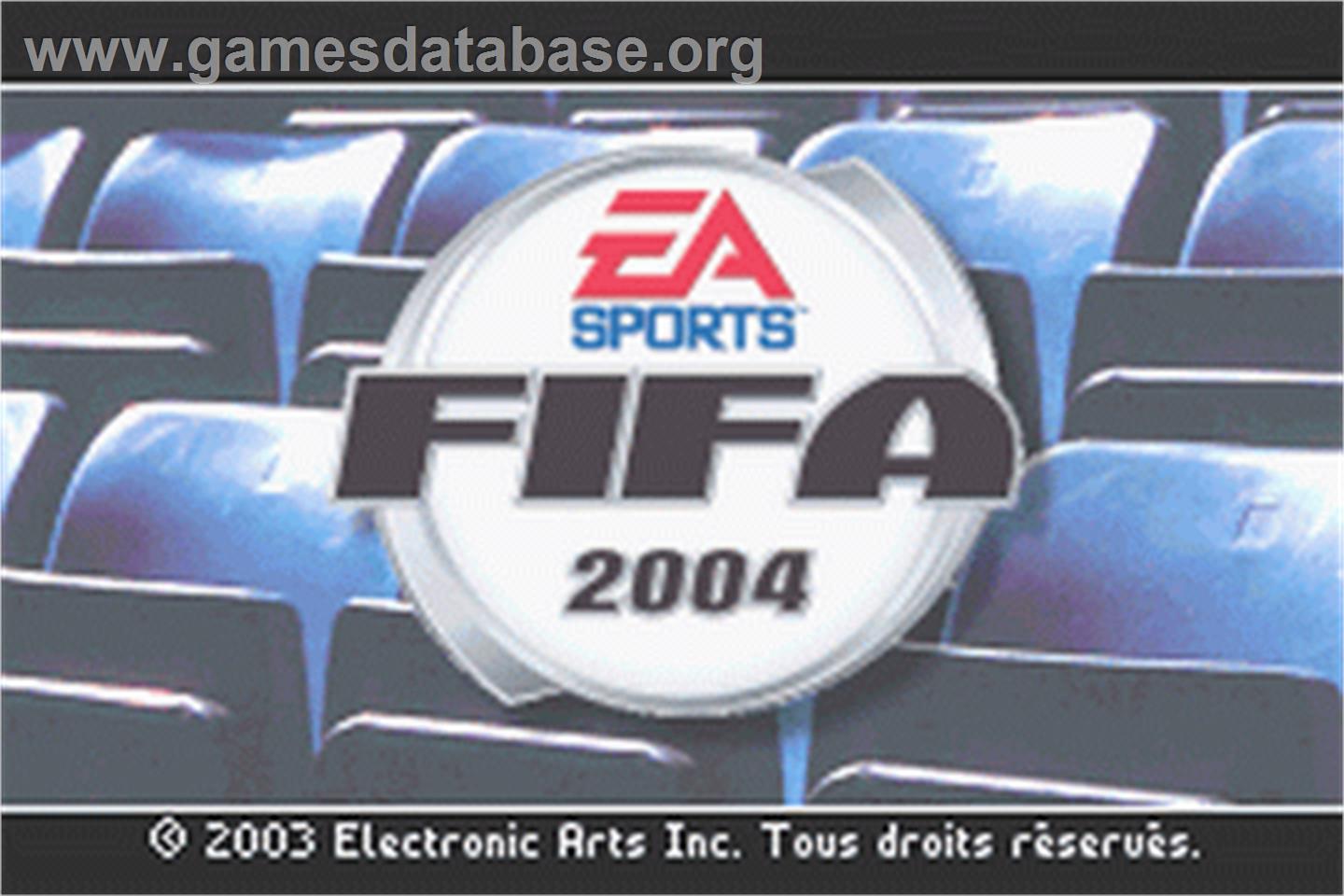 FIFA 2004 - Nintendo Game Boy Advance - Artwork - Title Screen
