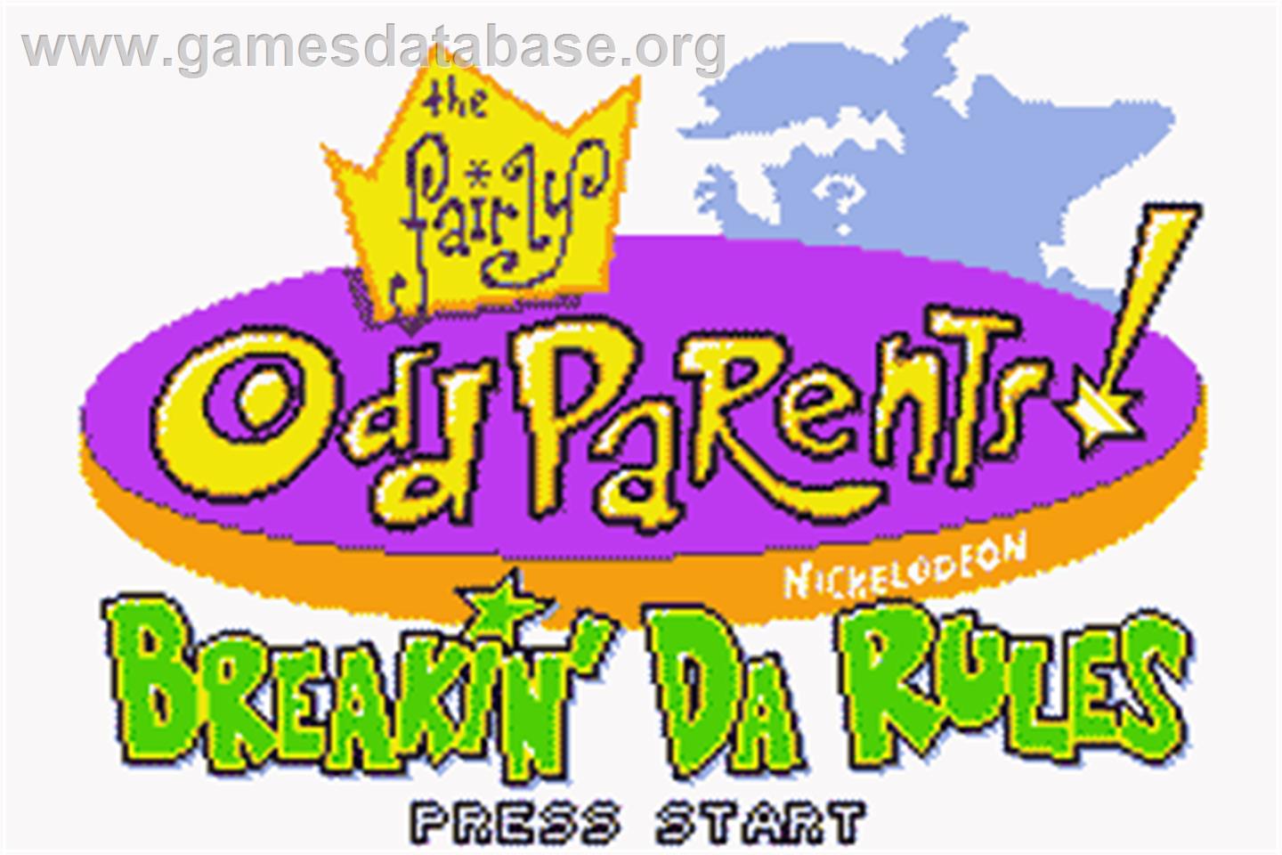 Fairly OddParents: Breakin' Da Rules - Nintendo Game Boy Advance - Artwork - Title Screen