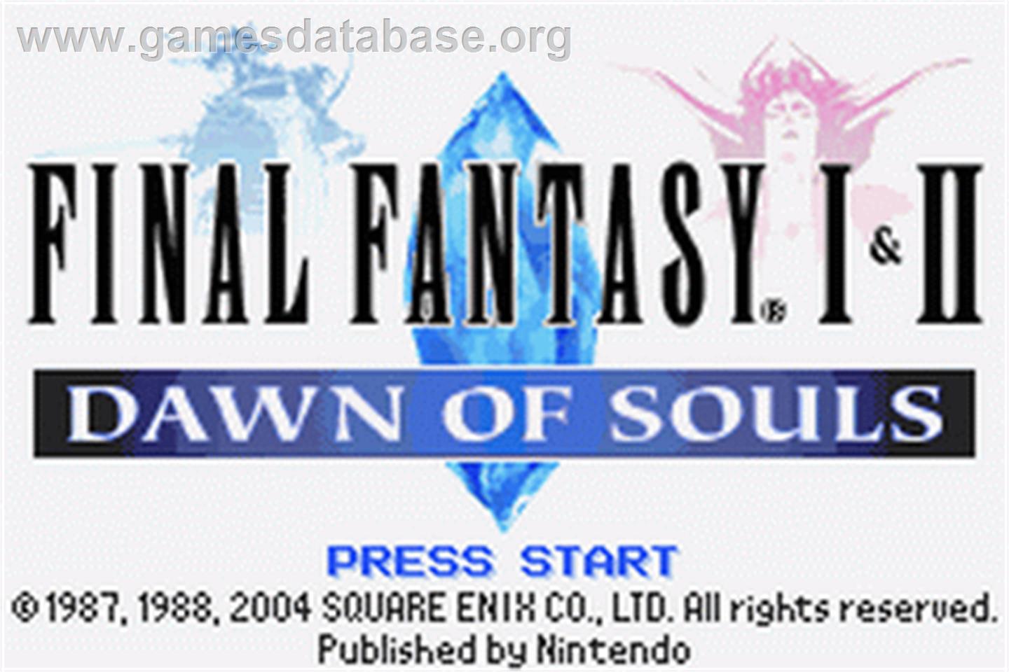 Final Fantasy 1 & 2: Dawn of Souls - Nintendo Game Boy Advance - Artwork - Title Screen
