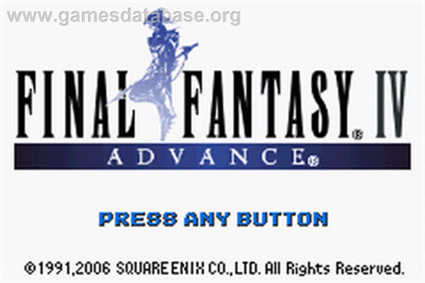 Final Fantasy 2 - Nintendo Game Boy Advance - Artwork - Title Screen