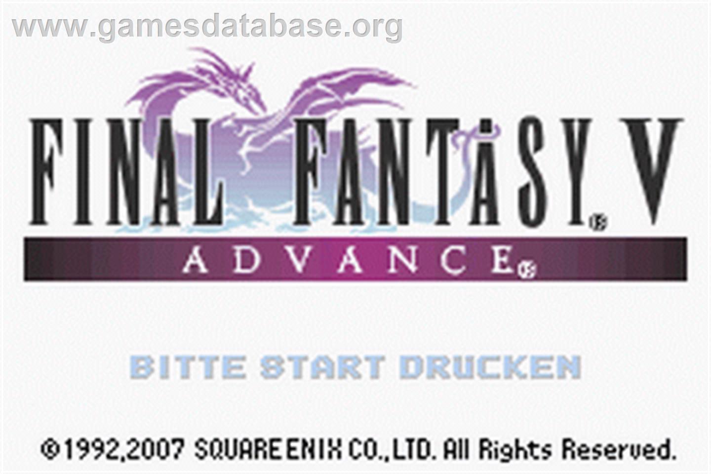 Final Fantasy 5 - Nintendo Game Boy Advance - Artwork - Title Screen
