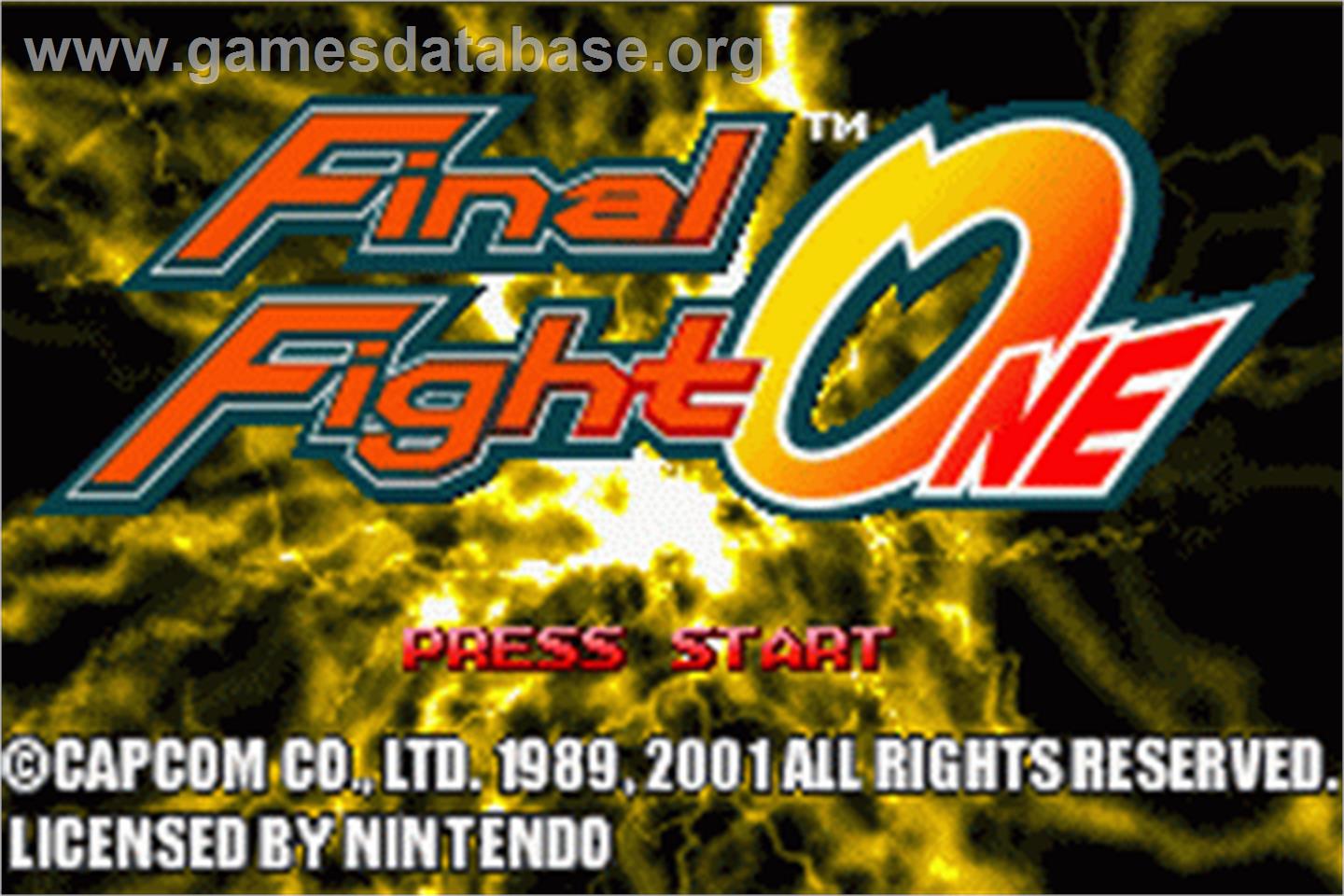 Final Fight - Nintendo Game Boy Advance - Artwork - Title Screen